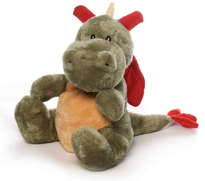 Inwolino warmteknuffel draak 26 cm - groen geel