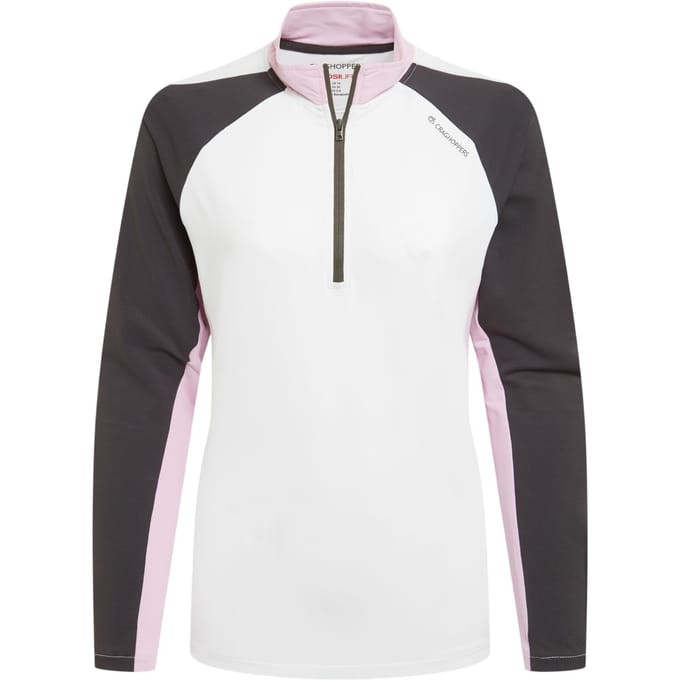 Craghoppers Dames/Dames Nosilife Half Zip Golf Top (Wit/Donker Ijzer)