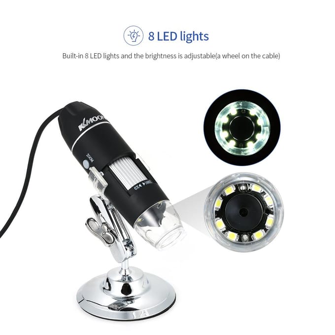 KKmoon 1600X Vergroting USB Digitale Microscoop met OTG Functie Endoscoop 8-LED Licht