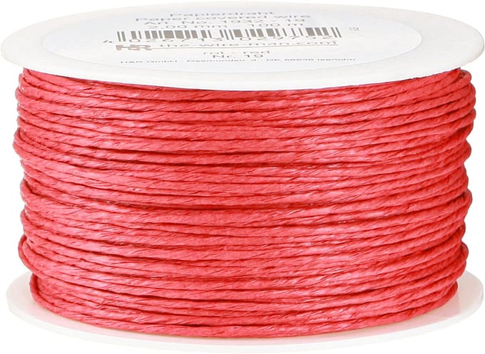 Papierkoord draad gewikkeld Ø2mm 100m rood