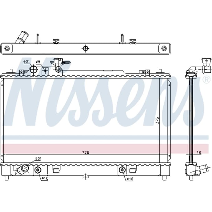 Radiator, motorkoeling NISSENS 68550