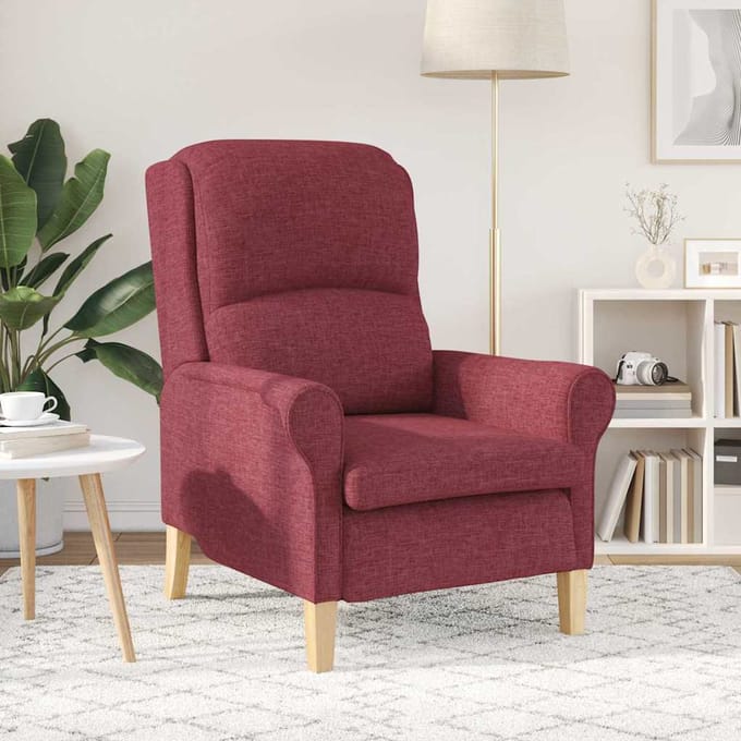 vidaXL - Fauteuil - Wijnrood - Stof