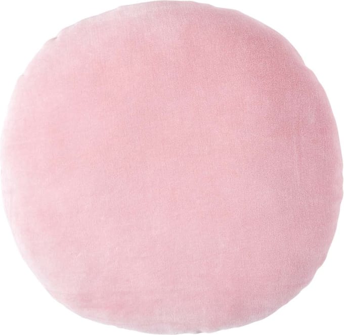 Homescapes fluwelen kussen, 40 cm rond, roze