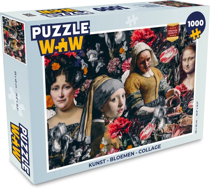 Puzzel Kunst - Bloemen - Collage - Legpuzzel - Puzzel 1000 stukjes volwassenen