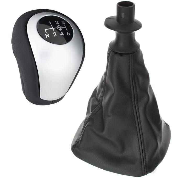 Modecar - Versnellingspookknop - Zwart - Zilver - Zes Snelheden