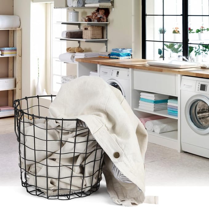 Huishouden Badkamer IJzer Vuile Kleding Wasmand Opberg Houder Organizer gray