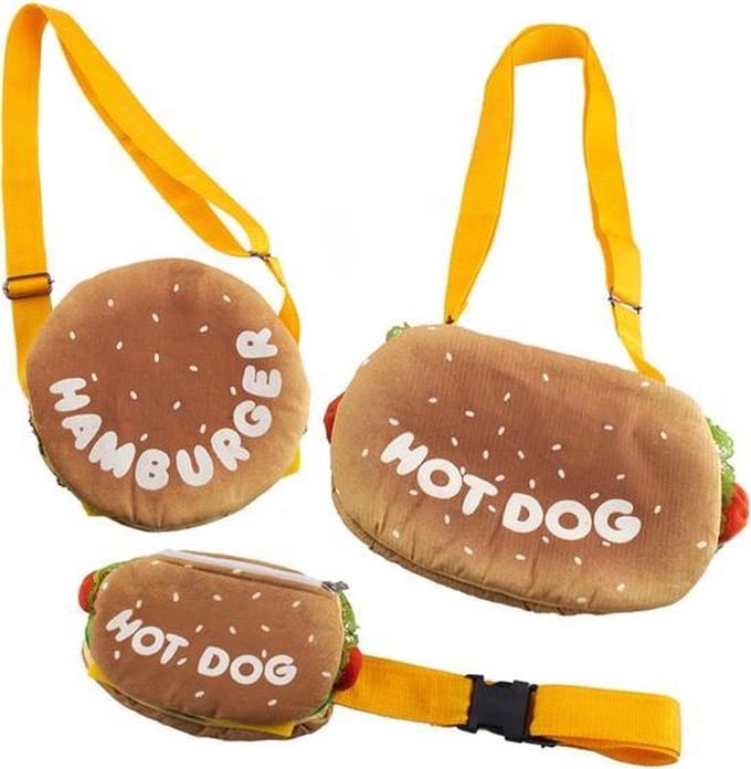 Set heup- en schoudertasjes HOT DOG en HAMBURGER - 3 STUKS - superleuk