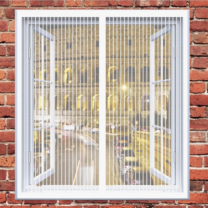 Magnetisch Hor Raam - Eenvoudig te Monteren Vliegenhor 150 x 180 cm - Wit