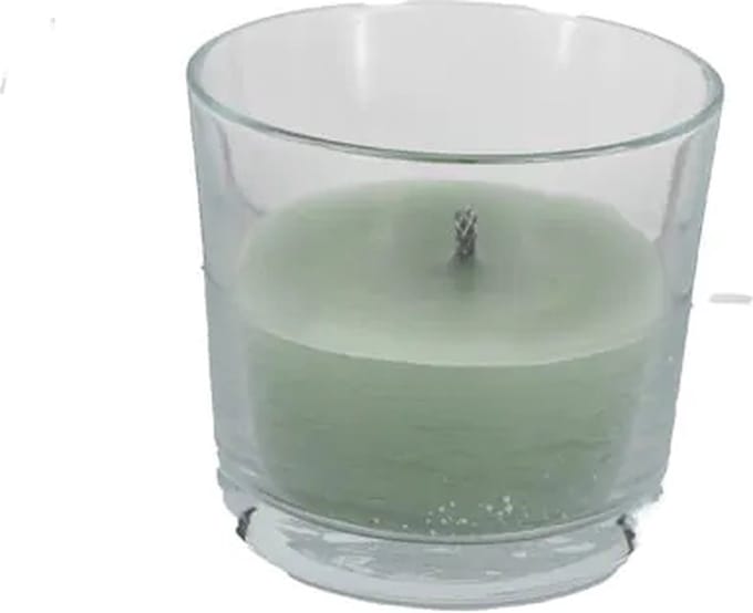 Cactula leuke buitenkaars in glas | Jade | 14,5 x 12 cm | met extra dikke brandlont - S