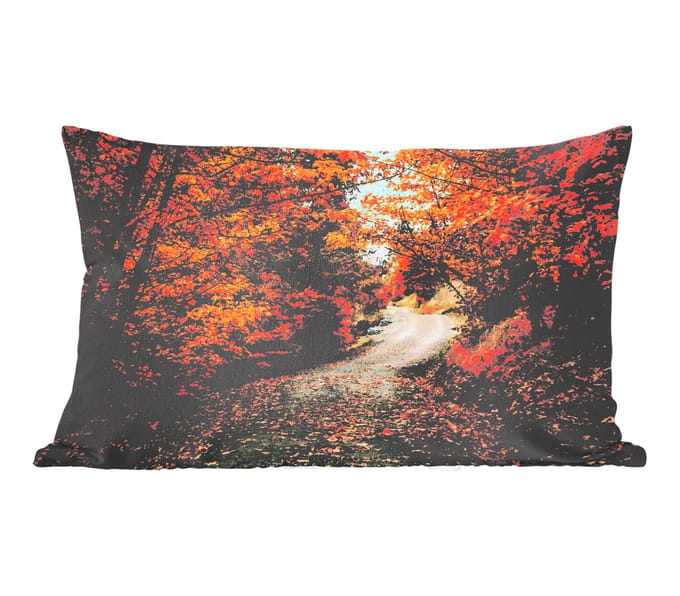 Sierkussens - Kussentjes Woonkamer - 50x30 cm - Herfstbos - Pad - Bladeren - Landelijk