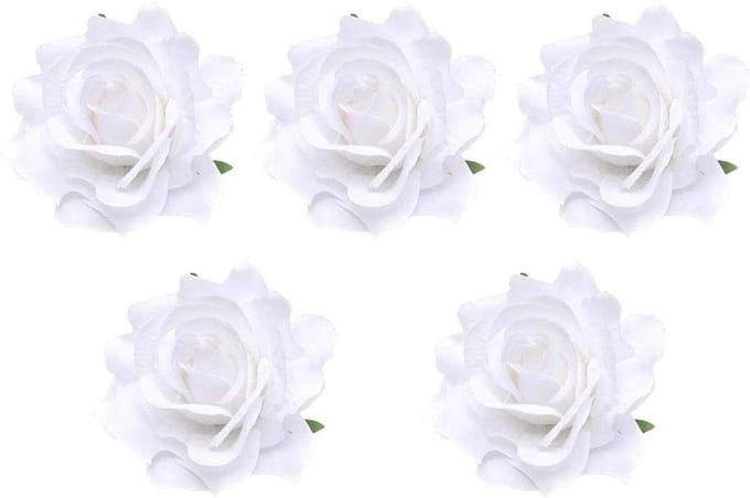 Doek Bloem Broche - Kunstbloem Corsage - Bruiloft Decoratie - Levensechte Rozen - 10 CM - Wit