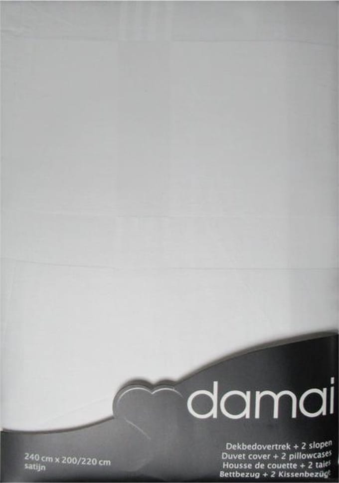 Damai SatinSquare Dekbedovertrek - Litsjumeaux - 240x200/220 cm - Wit
