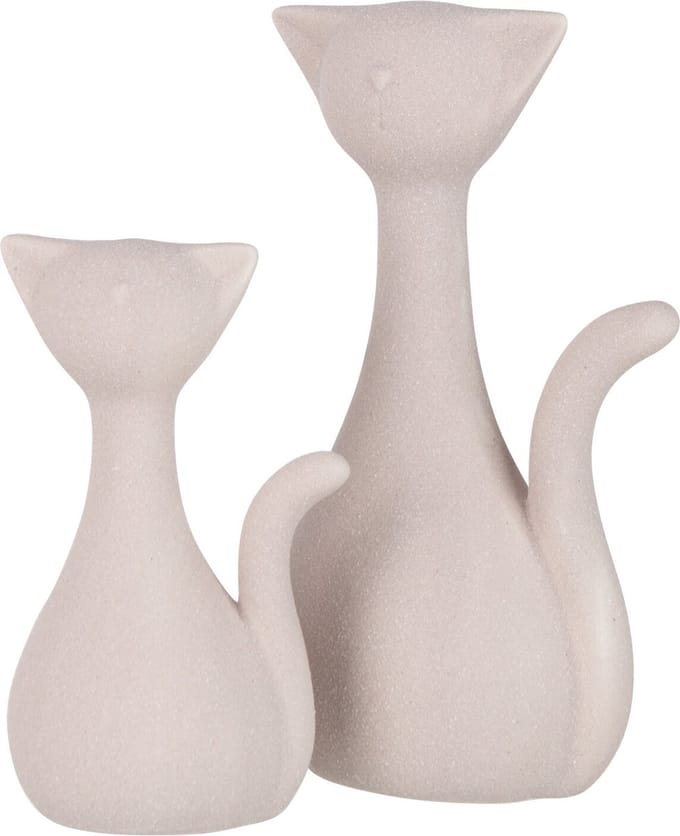 J-Line figuur Kat Minou - keramiek - lichtroze - large