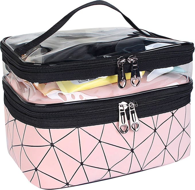DW4Trading Beautycase met 2 Compartimenten - Organizer - Reis toilettas - Roze