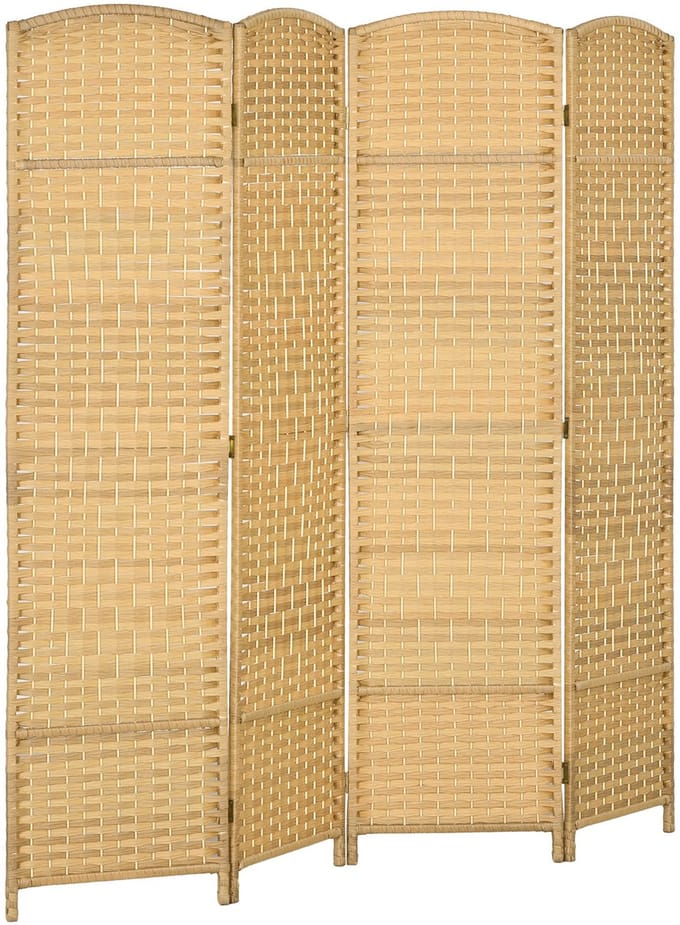 HOMCOM-Kamerverdeler-Polypropylène-180x1,7x180cm-Bois naturel