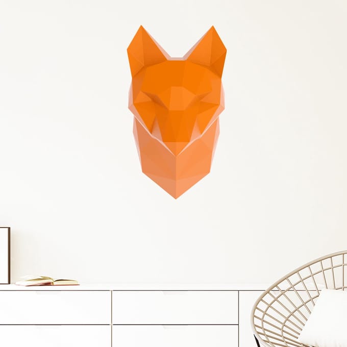 3D-sticker origami oranje vos 100 x 55 cm