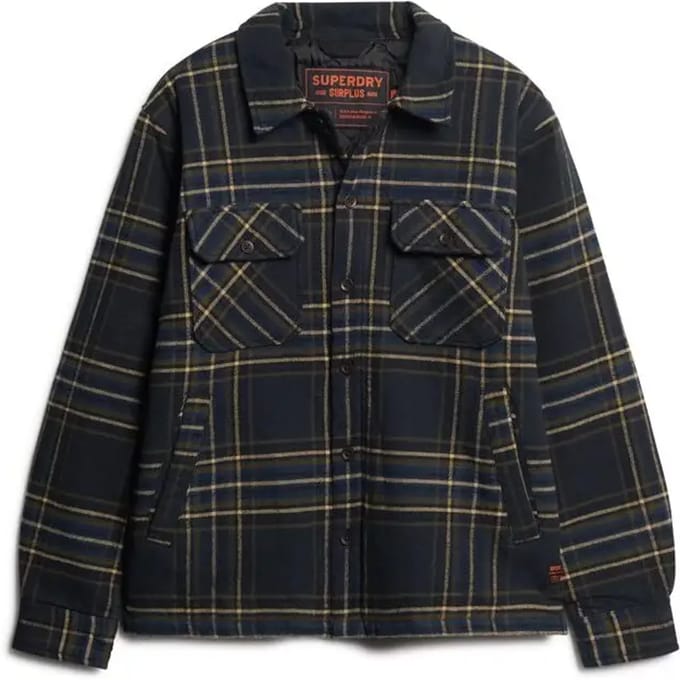 Superdry Surplus Geruite jas Blauw Grootte: XL