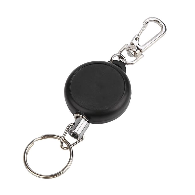 60cm Stalen Kabel Intrekbare Sleutelhanger Uittrekbare Sleutels Sluiting Anti Verlies Sleutelhanger (10 stuks) black