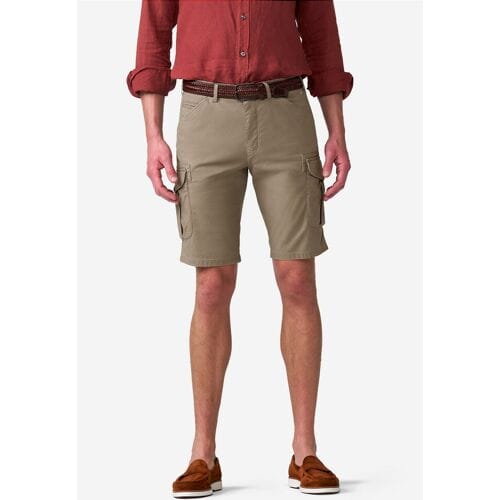 Meyer Bermuda Orlando Cargo Solid Color Organic Cotton Subtle Stretch Bruin / male