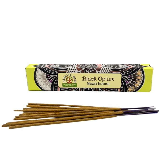 7x Zwarte Opium Geurstokjes Masala Namaste