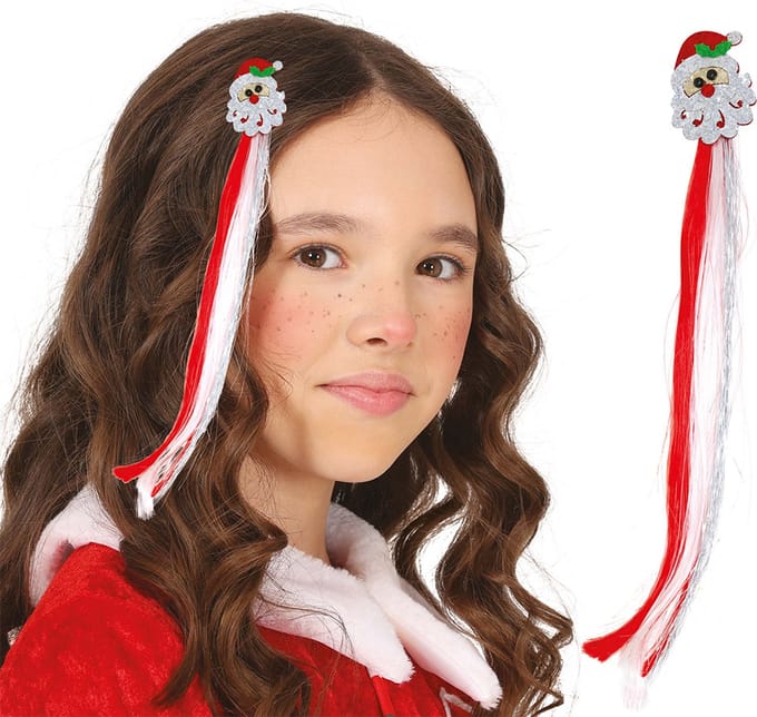 Fiestas Guirca - Hair extention kerstman - 30 cm