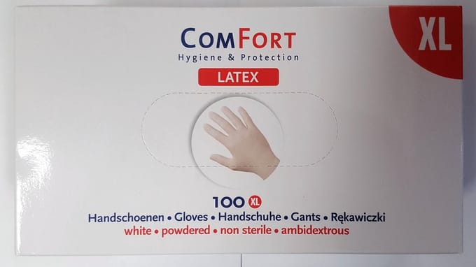 COMFORT-latex handschoenen-gepoederd -100st- XL