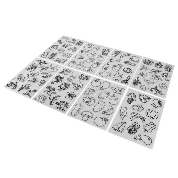 8 stuks Krimpfolie Set Fruit Groente Patroon Mooi Brede Toepassing Shrinky Art