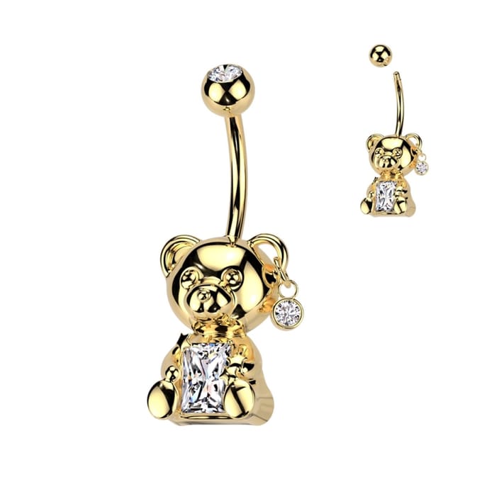 Piercing hug beertje - goud - LMPiercings