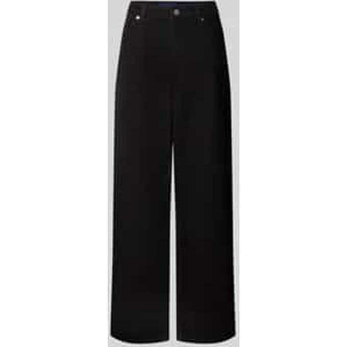 Wide leg jeans met steekzakken, model 'Leni'
