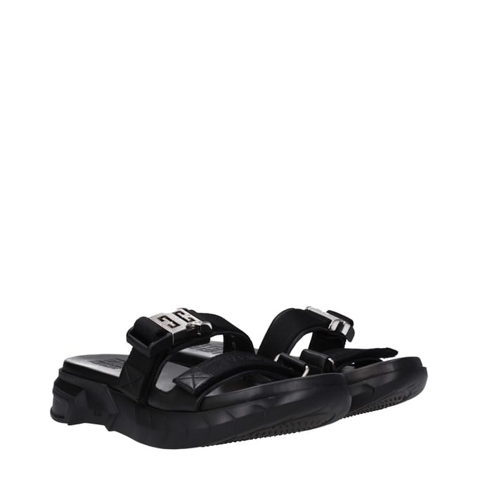 Givenchy Zwarte Stoffen Slippers