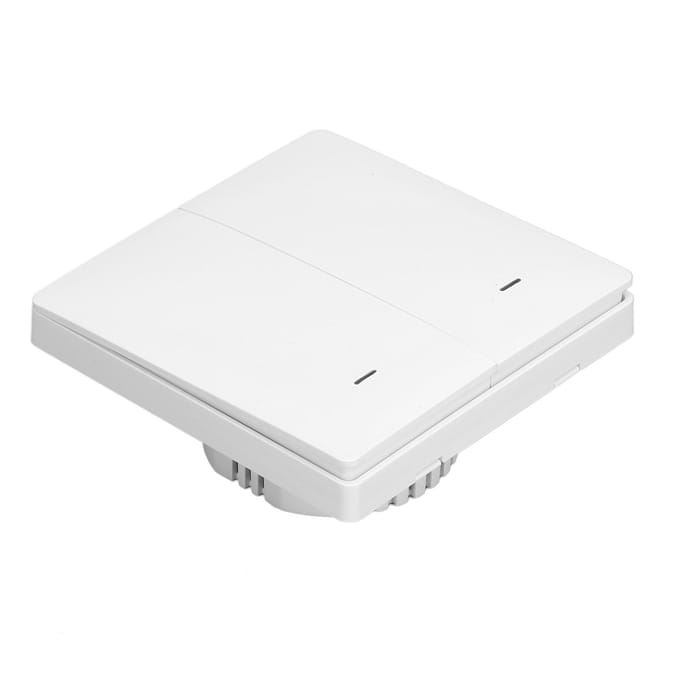 Slimme Wandschakelaar Drukknop APP Afstandsbediening Spraakbesturing Timing voor Zigbee AC 100?240V 2-voudig white