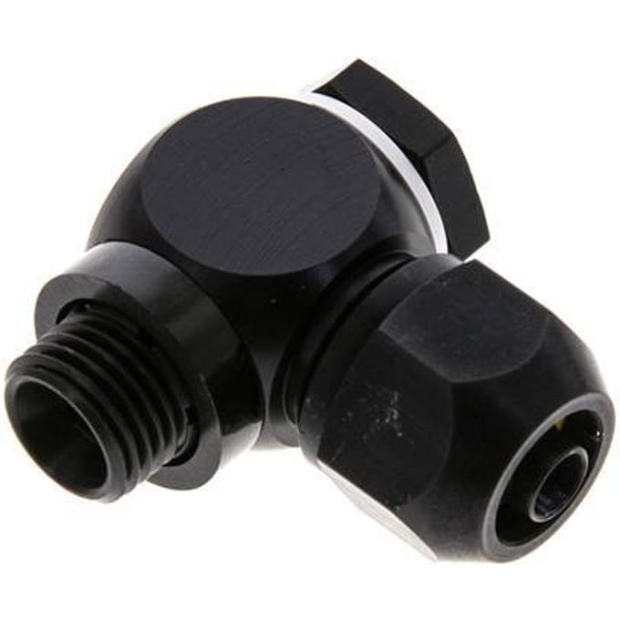 9x6mm & G1/4'' Aluminium L-Vorm Knelfitting Buitendraad 10bar Kunststof en Polyamide