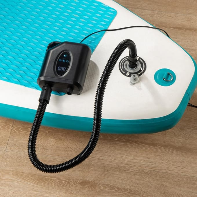 Draagbare Paddle Board Pomp 20PSI Hoge Druk Elektrische Luchtcompressor Pomp Opblaaspomp met 6 Type 2 zwart