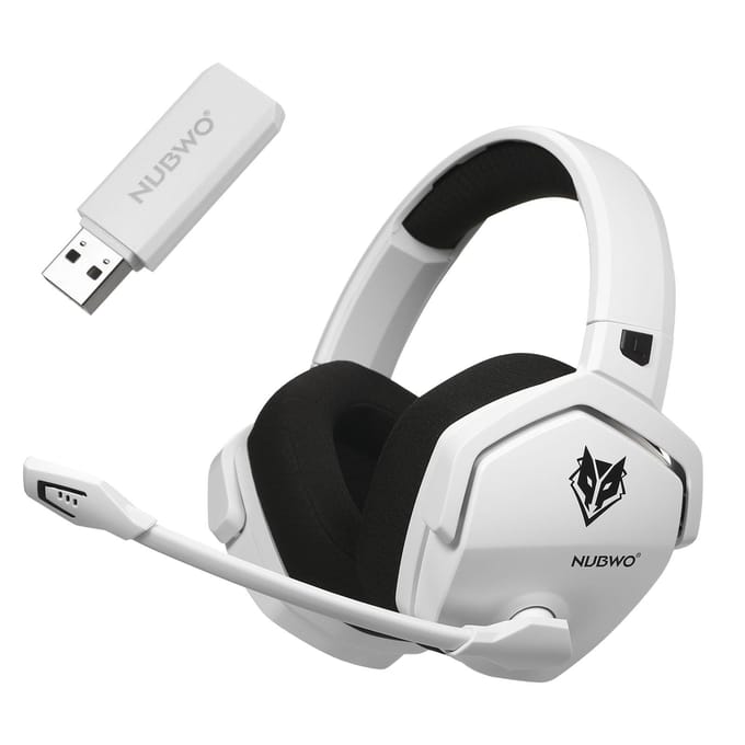 NUBWO G06 draadloze gamingheadset voor PS5 PS4 pc-laptop Ruisonderdrukkende hoofdtelefoon met wit