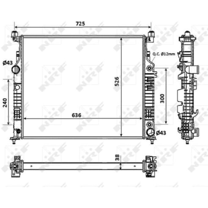 Radiator, motorkoeling NRF 53937