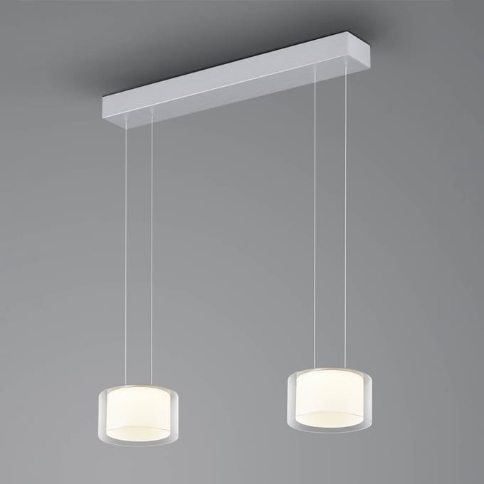 BANKAMP Grote Clear LED hanglamp, 2-lamps