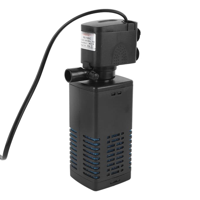 Aquarium Onderwaterpomp Multifunctioneel Efficiënt 3-in-1 Zuurstofvoorziening Vis Aquarium Filterpomp black