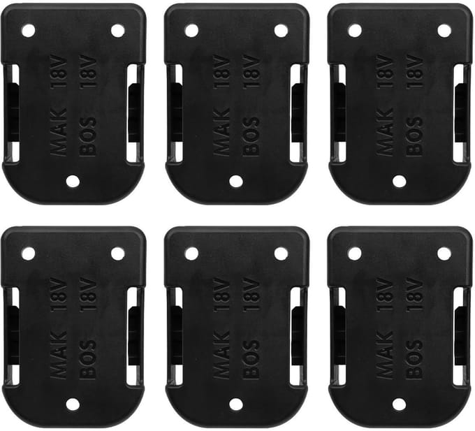 Dailygoods - 6 Stuks Wandmontage Batterijhouders met Vergrendeling