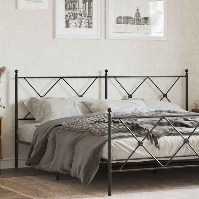 vidaXL - Vervangend - hoofdbord - 180 - cm - metaal - zwart