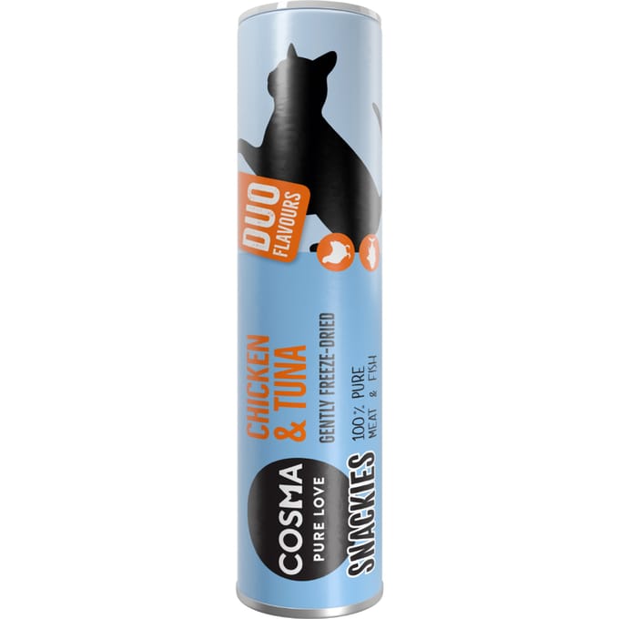 130g Snackies DUO 5 x Kippenborst & Tonijn Cosma Kattensnacks