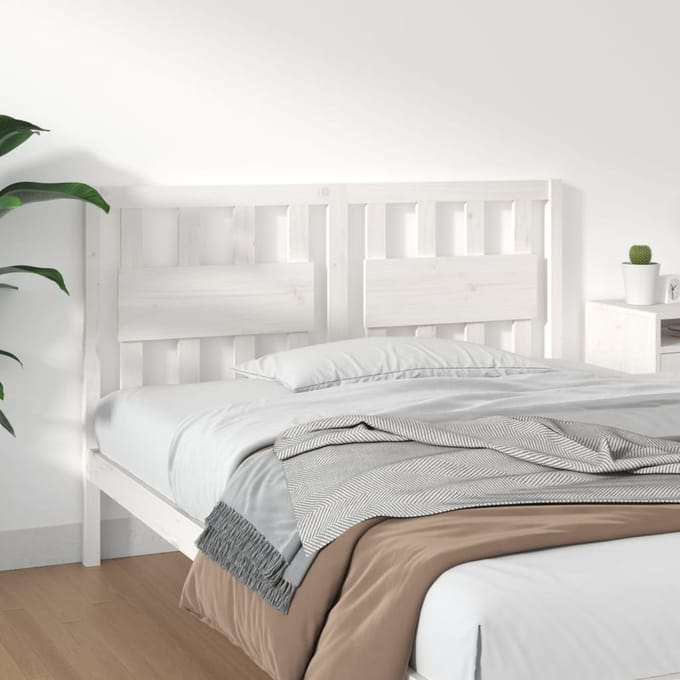 vidaXL - Hoofdbord - 140,5x4x100 - cm - massief - grenenhout - wit