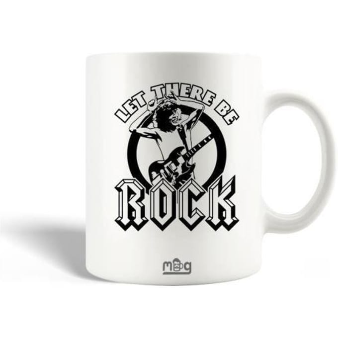 Mug en Céramique - AC/DC - Let There Be Rock - 30cl - Compatible Lave-Vaisselle - Blanc