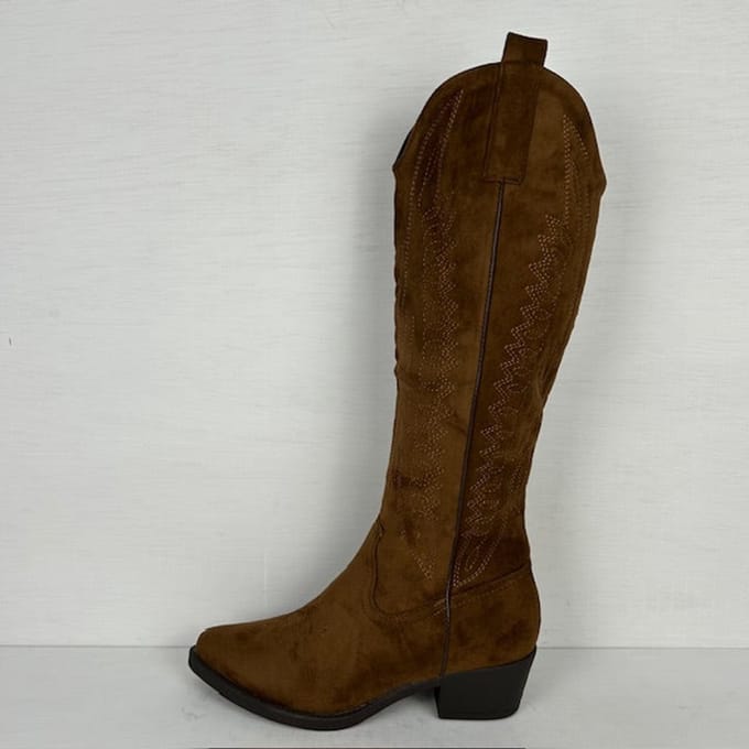 Gave hoge suèdine cowboylaars lichtbruin Bruin / 38