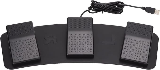Programmeerbare USB Triple Footswitch Pedal voor PC, Ergonomisch Multifunctioneel Voetpedaal voor Muziek en Gaming