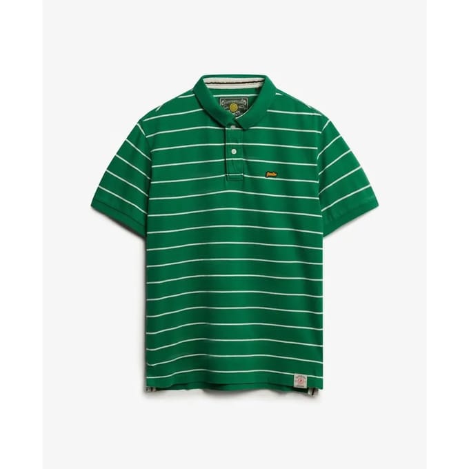 Superdry Vintage Stripe Korte Mouw Poloshirt Groen M Man