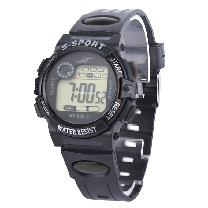 Fako Bijoux® - Kinderhorloge - LCD Sport Mini - Zwart