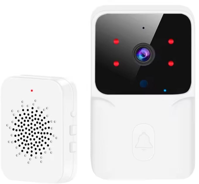 WIFI Video Deurbel - Slimme Deurbel - Camera - Draadloze deurbel - DC AC Batterij - Alexa - Google - Voor Thuis - Wit - Met Intercom - Bewegingsdetectie