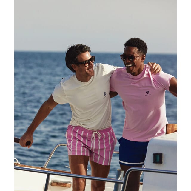Blue Industry De gestreepte swimshort |