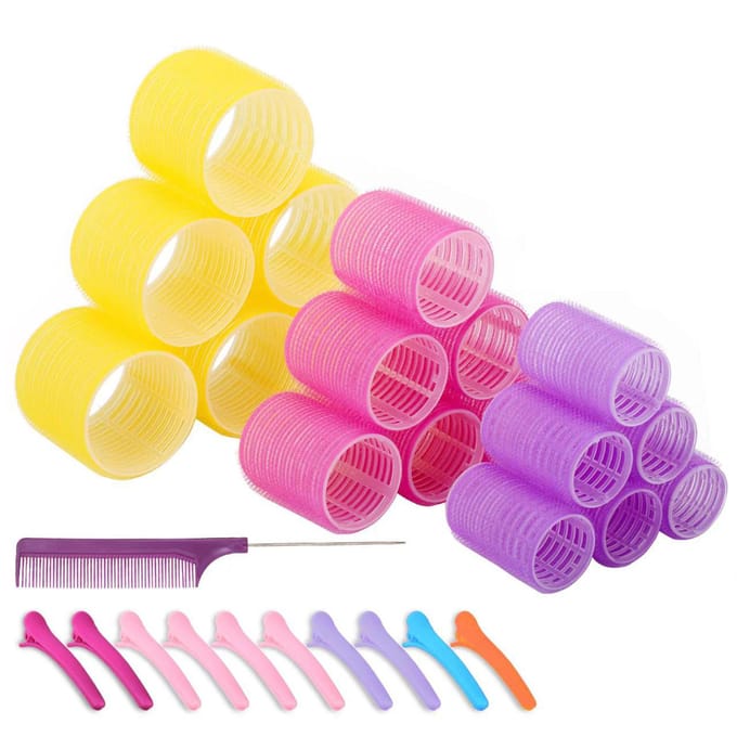 Hittevrije Haarrollers Set Zelfklevende Rollers Krultangen Set Haarklemmen DIY Krulgereedschap veelkleurig