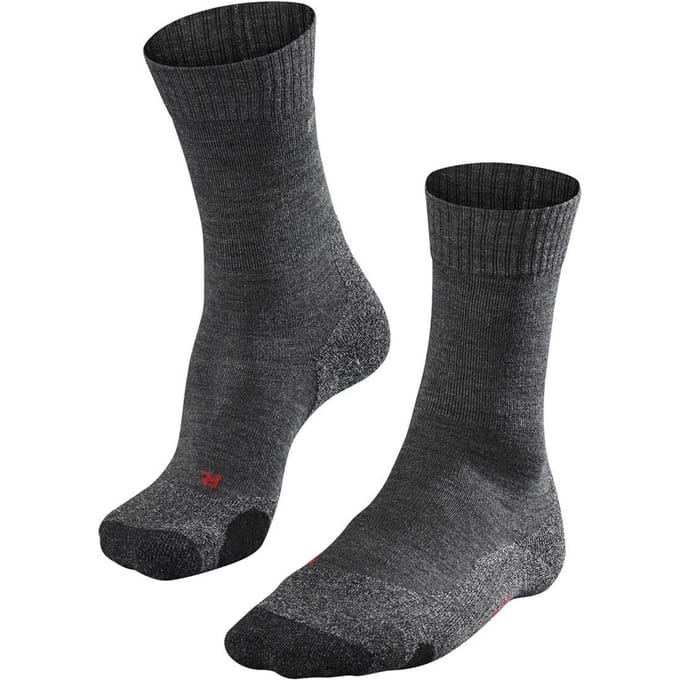 FALKE TK2 anti-blaar dik wol functioneel materiaal wandelsokken dames grijs - maat 39-40